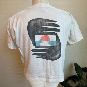 Madewell beige neutral sunset crop top tee womens xxs